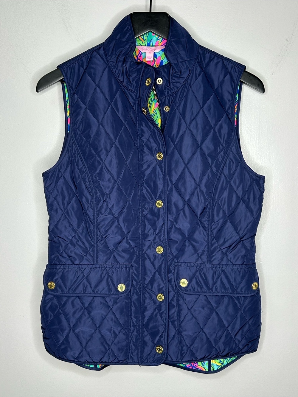 Lilly Pulitzer True Navy Getaway Quilted Vest Size M